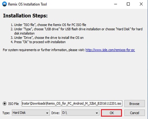 remix os installation steps