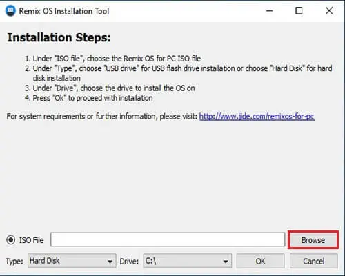 remix os installation tool