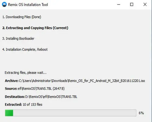 remix os installing bootloader