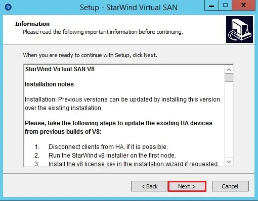 setup starwind information