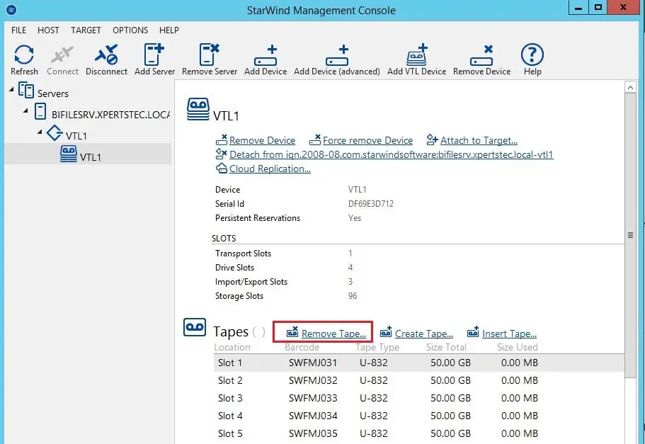 starwind virtual tape management console 