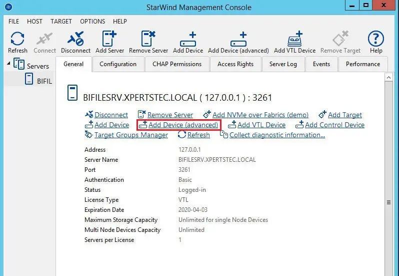 starwind management console