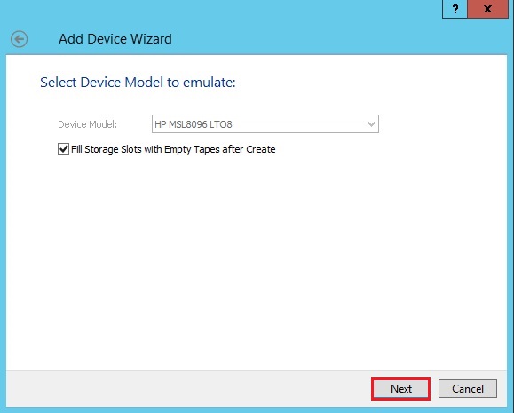 starwind virtual tape wizard device model