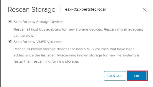 vcenter 7 rescan storage