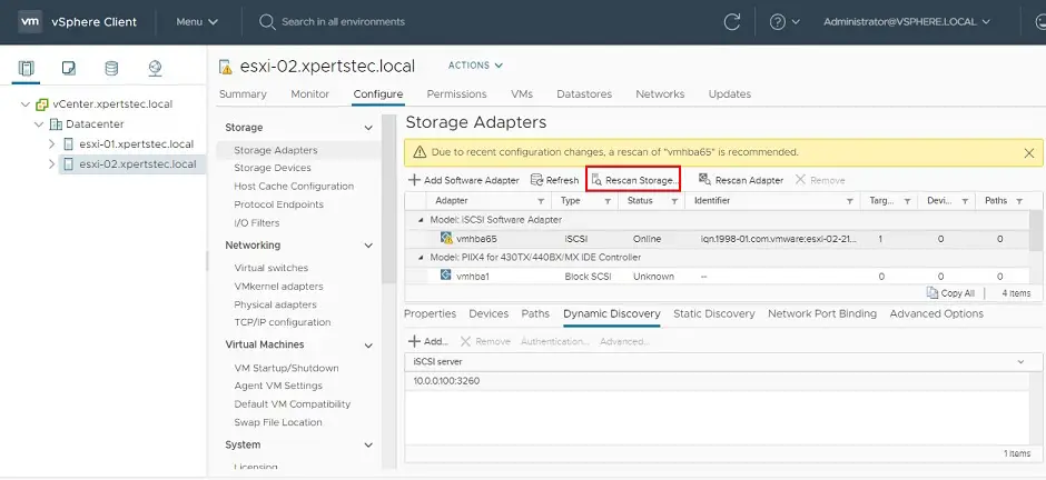 Connect iSCSI Storage vCenter, How to Connect iSCSI Storage VMware vCenter 7  (Openfiler).