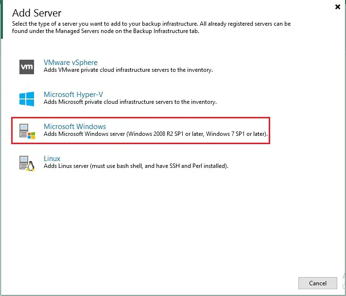 Add Microsoft Windows Server Veeam, How to Add Microsoft Windows Server to Veeam Backup