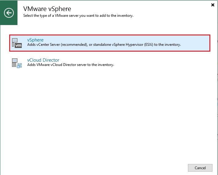 Add vSphere vCenter Veeam, Add vSphere vCenter Veeam Backup &#038; Replication