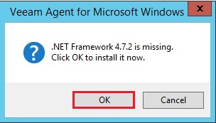 veeam agent .net framework missing