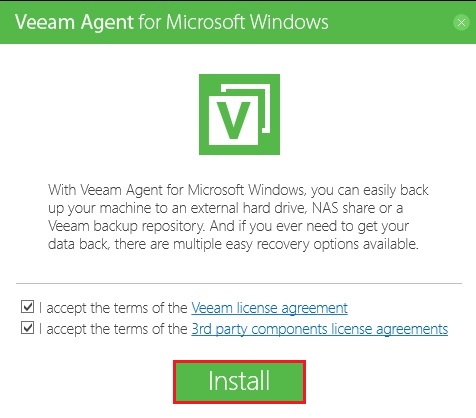 veeam agent for windows install