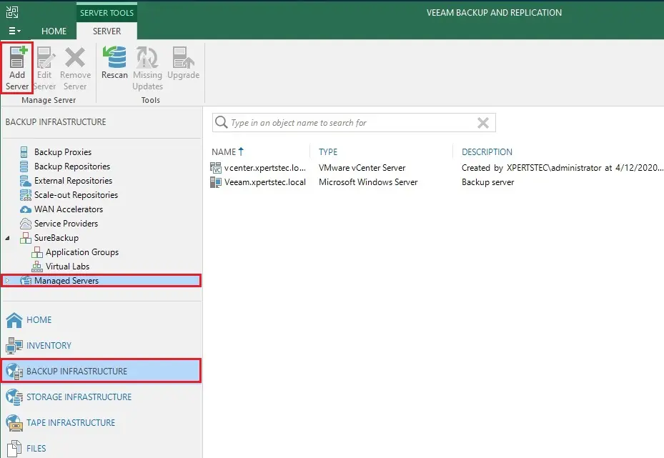 veeam backup console