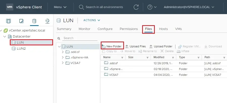 vsphere client storage