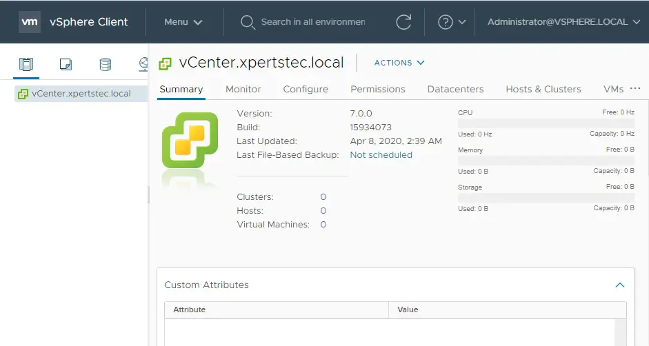 vsphere client vcenter server