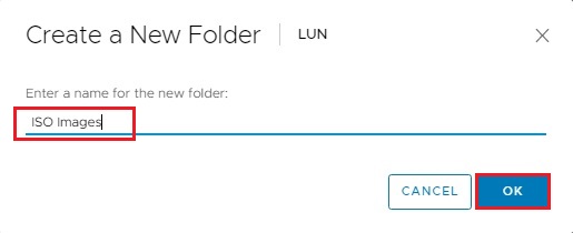 vsphere storage create new folder