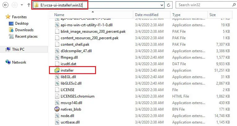 windows explorer vcsa