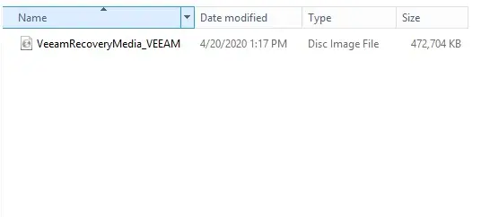 windows explorer veeam recovery media