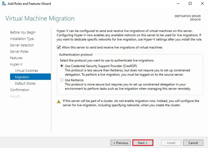 install hyper-v switch migration