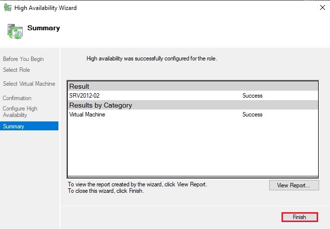 configure high availability summary