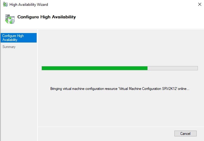 configure high availability wizard