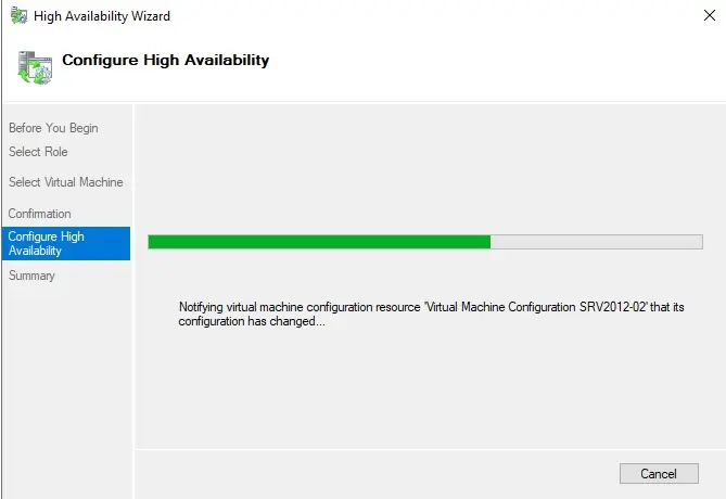 configure high availability wizard