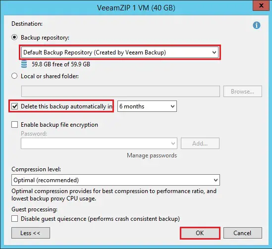 Create VeeamZip Backup, How to Create VeeamZip Backup Job
