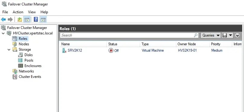 failover cluster manager roles