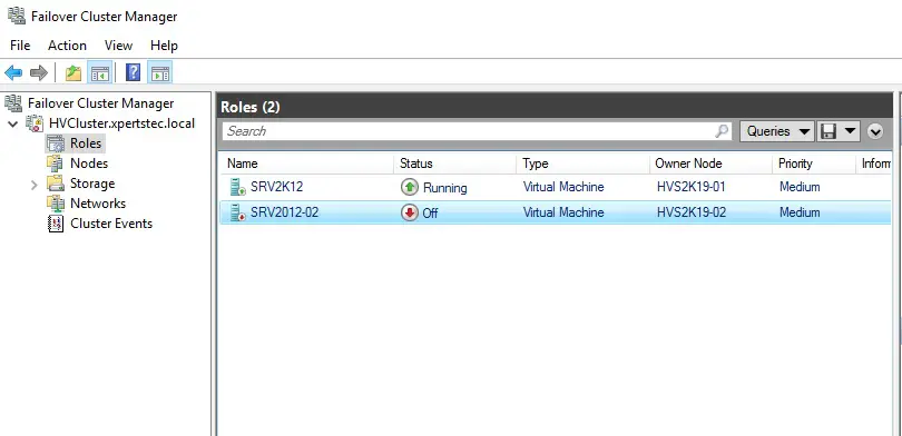 failover cluster manager roles