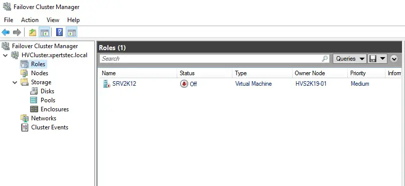 failover cluster manager roles