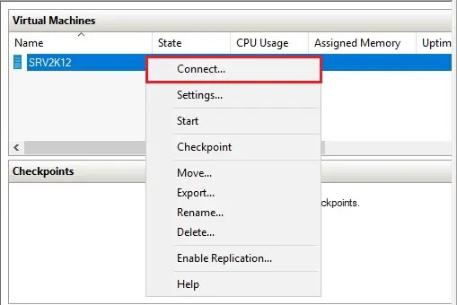 virtual machine connection