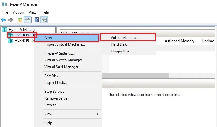 hyper v manager new vm