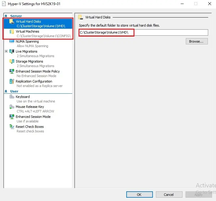 hyper-v settings vhd