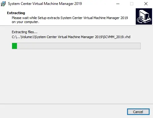 install system center virtual machine  extract