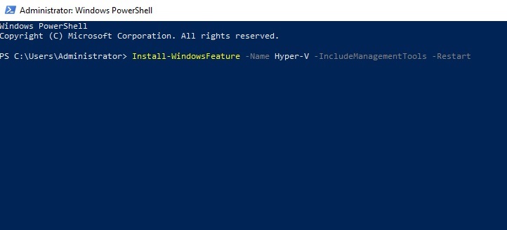 enable hyperv windows 10 powershell