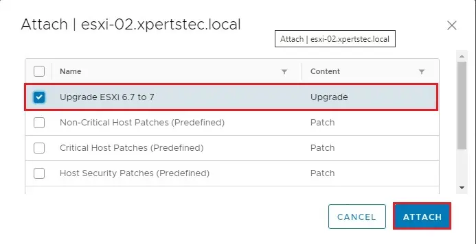 lifecycle manager attach baseline