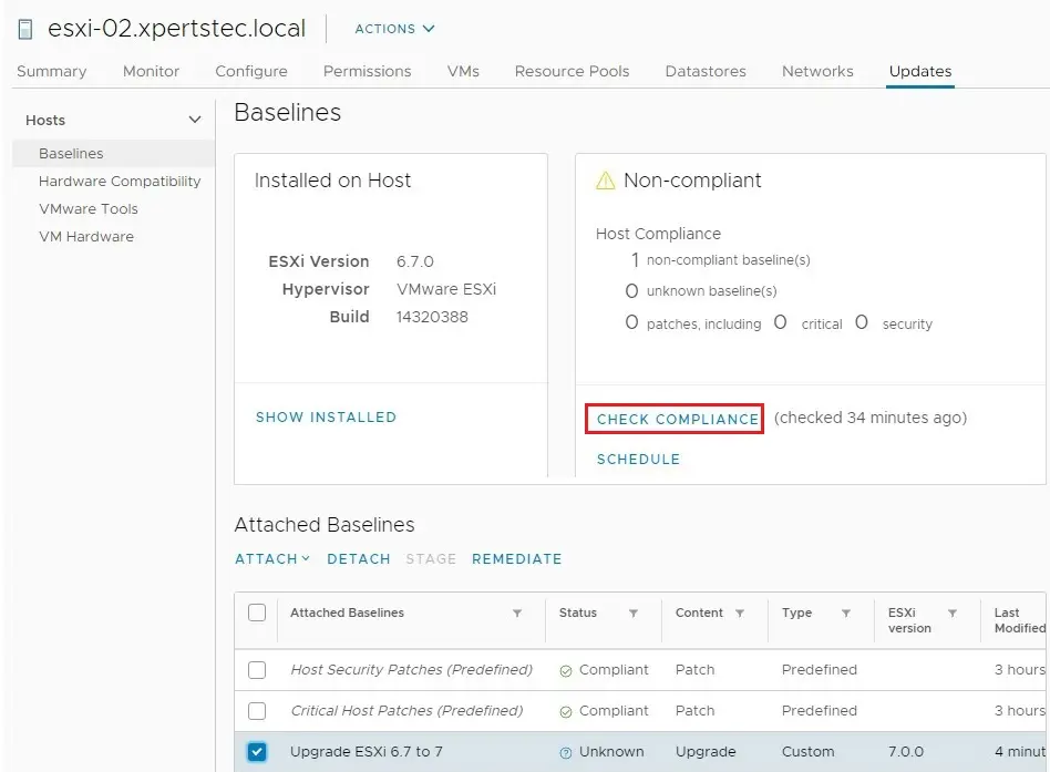 lifecycle manager attached baseline