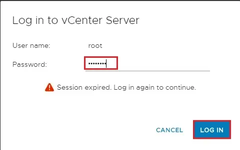 login vcsa