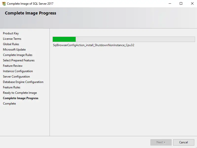 sql server complete image progress