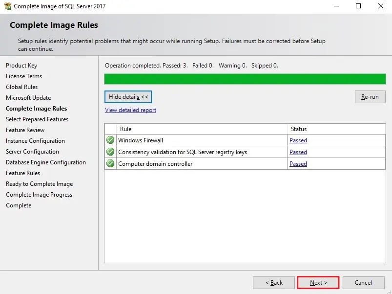 sql server complete image roles