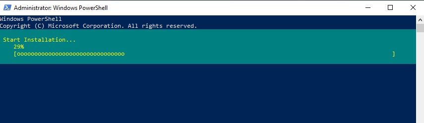 start installation powershell