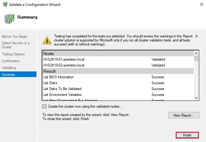 validate a configuration summary