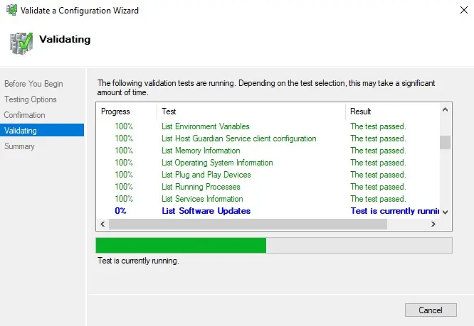 validate a configuration validating