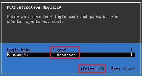 vcenter authentication required