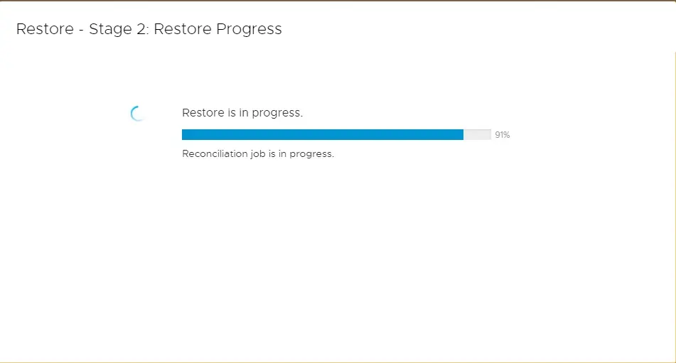 vcsa restore in progress