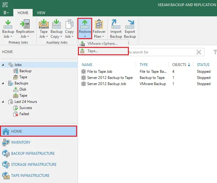 veeam console