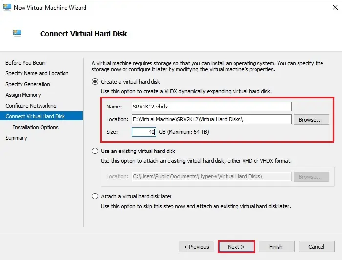 virtual machine virtual hard disk