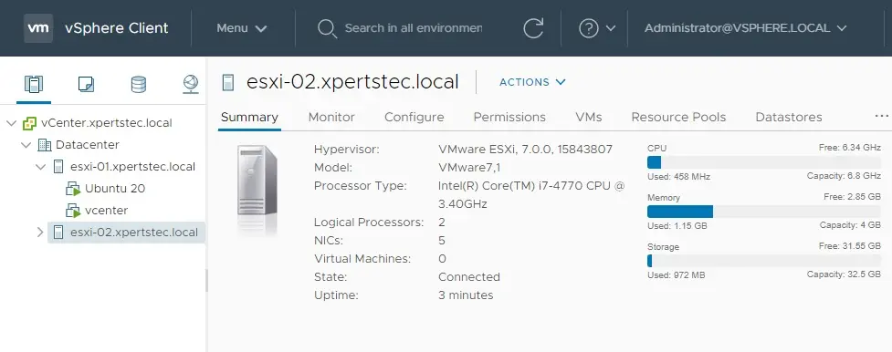 upgrade esxi vmware vsphere client 7