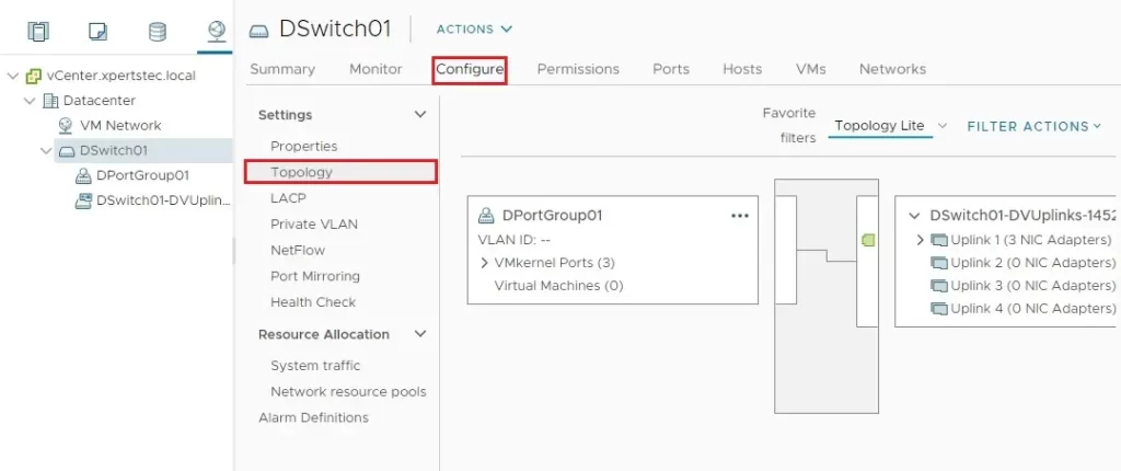 vmware vsphere client dswitch