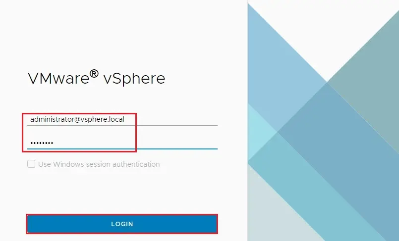 vmware vsphere client login