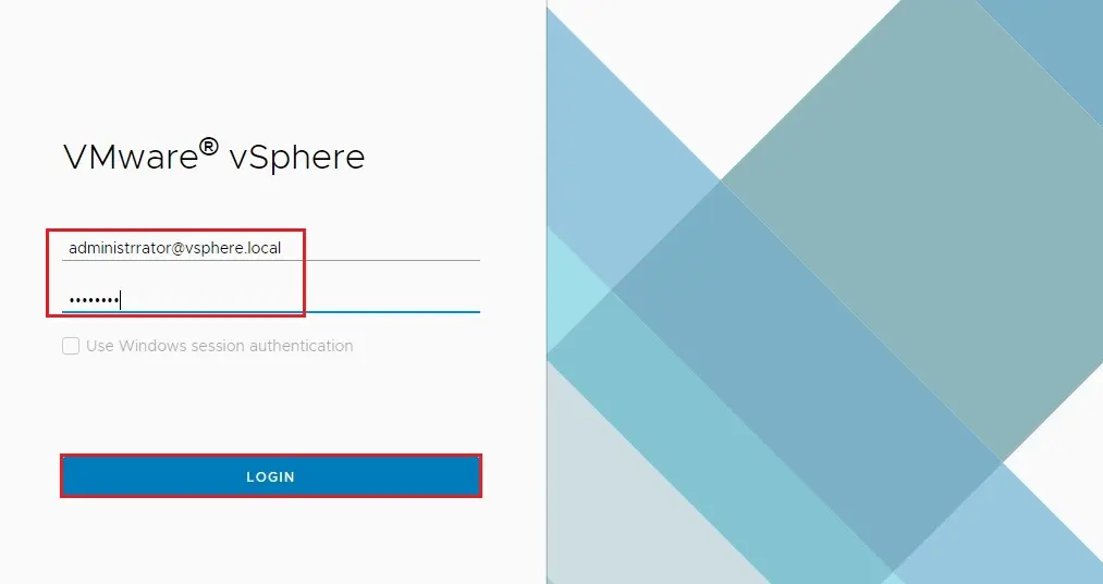 vmware vsphere login