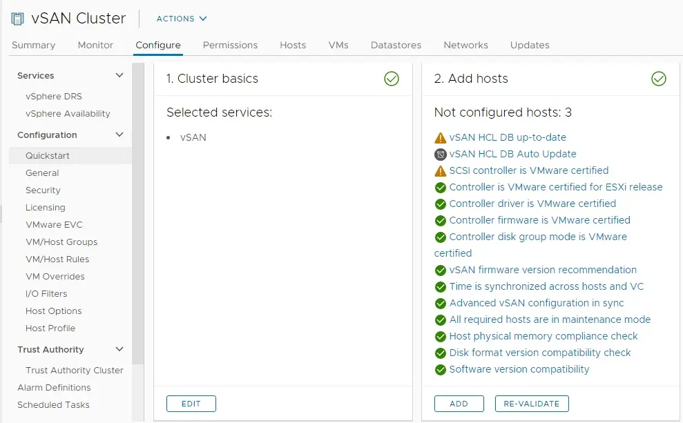 vsan cluster quickstart wizard