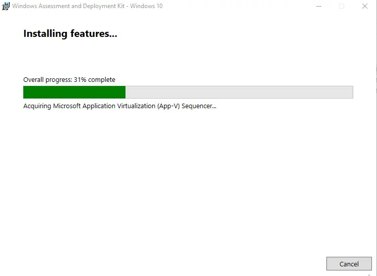 windows assessment installing features